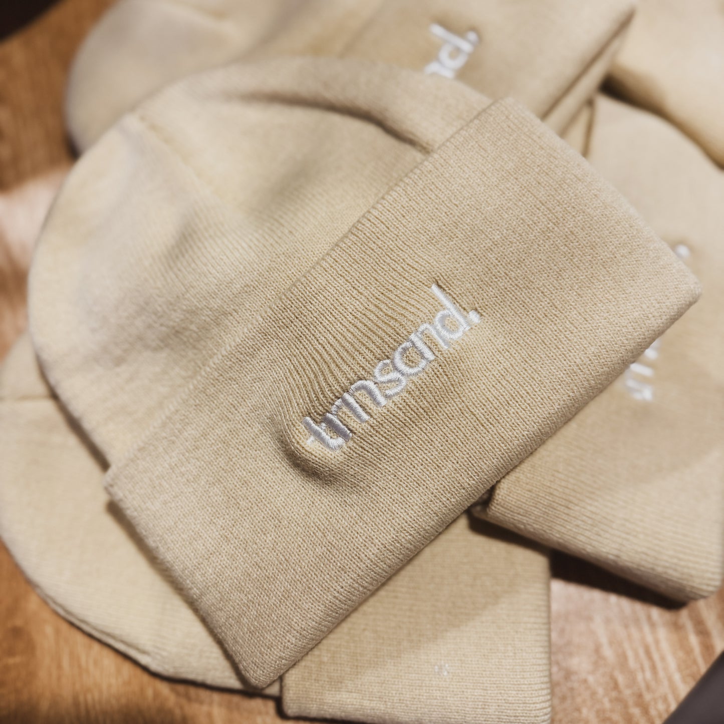 TRNSCND LOGO BEANIE // CREAM
