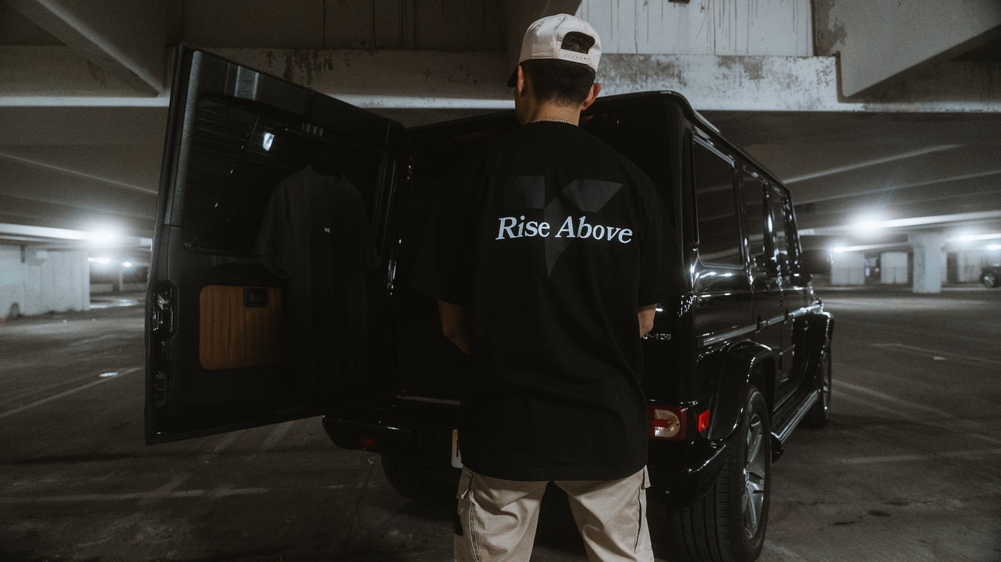 RISE ABOVE TEE // BLACK